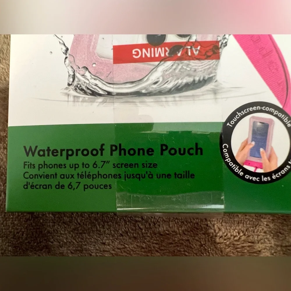NIB Kate Spade Pink Waterproof Phone Pouch for 6.7” Screen Size